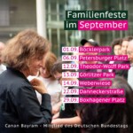Familienfest in der Klimastraße Danneckerstraße mit Canan Bayram, Lisa Paus, Clara Herrmann, Annika Gerold uvm.