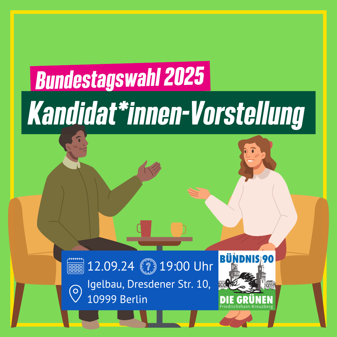 Kandidat*innen-Vorstellung für den Bundestagswahlkreis 82 (hybrid)