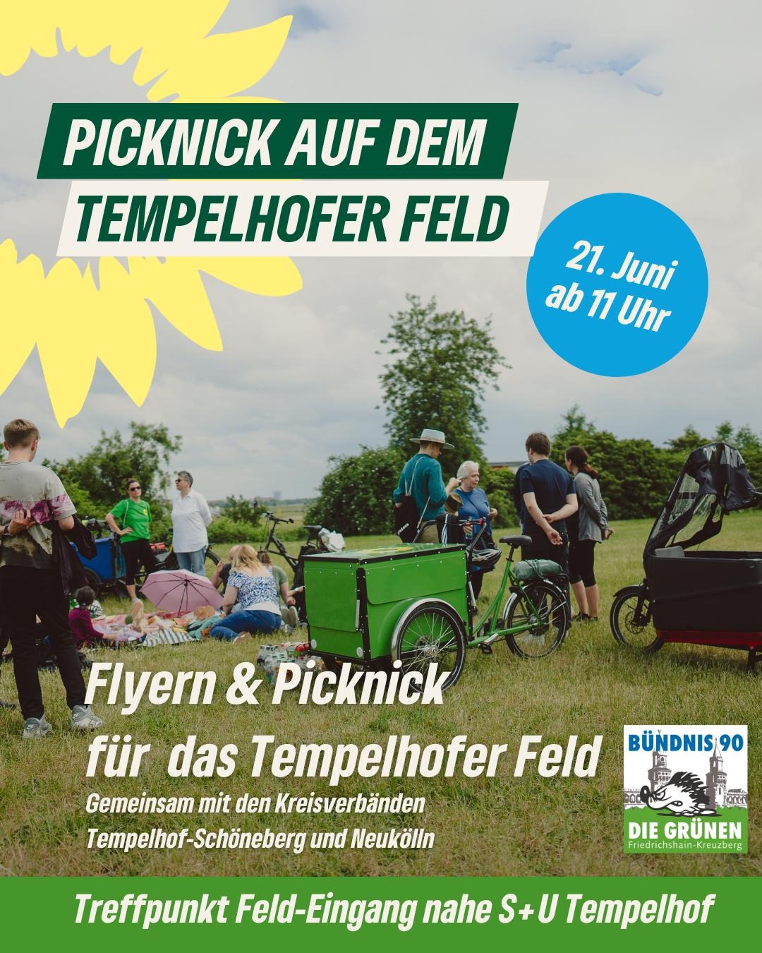 Flyern & Picknick auf dem Tempelhofer Feld