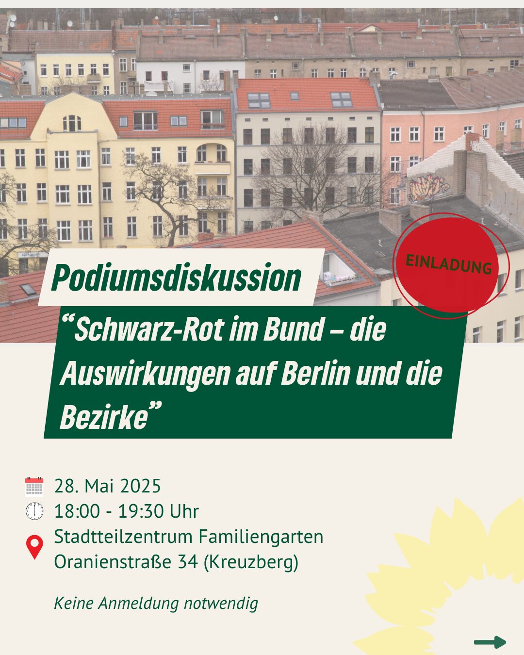 Podiumsdiskussion "Schwarz-Rot im Bund - die Auswirkungen auf Berlin und die Bezirke"