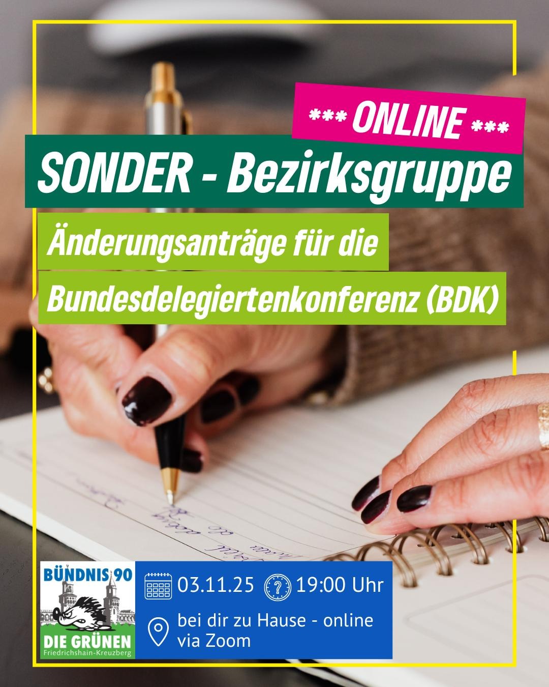 Sonder-Bezirksgruppe: „Änderungsanträge für die Bundesdelegiertenkonferenz“ (online)