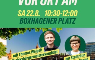 Das Grüne BA vor Ort mit Stadträtin Annika Gerold 21.8.