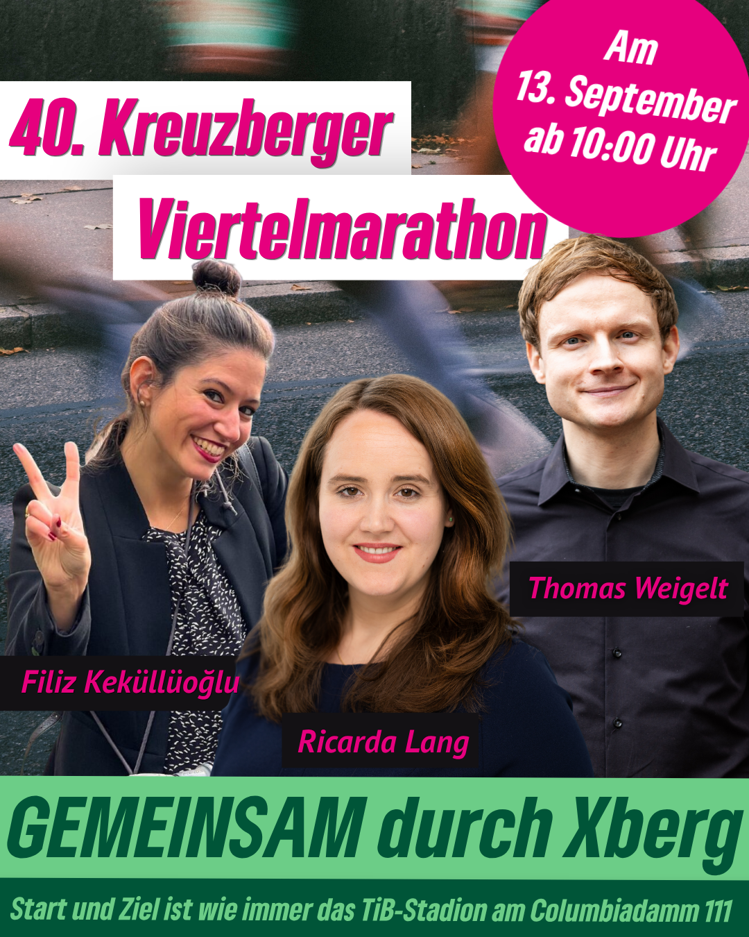 40. Kreuzberger Viertelmarathon mit Thomas, Ricarda & Filiz