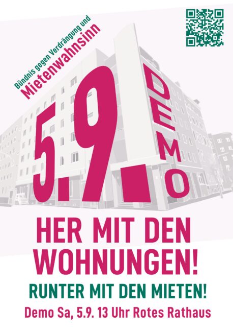 Große Mietendemo – Wohnungen für Alle statt Millionen für Wenige.