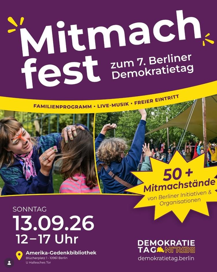 Mitmachfest zum 7. Berliner Demokratiefest